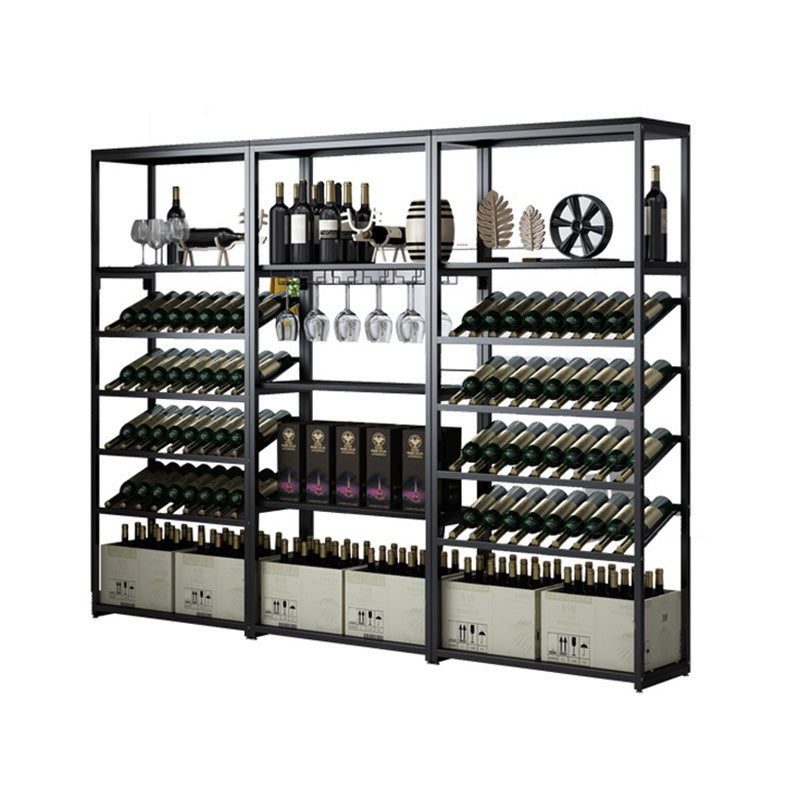 Soporte contemporáneo de botella de botella de estante de vino de metal para sala de estar