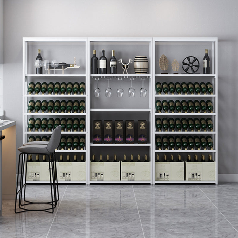 Soporte contemporáneo de botella de botella de estante de vino de metal para sala de estar