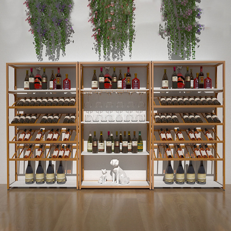 Soporte contemporáneo de botella de botella de estante de vino de metal para sala de estar