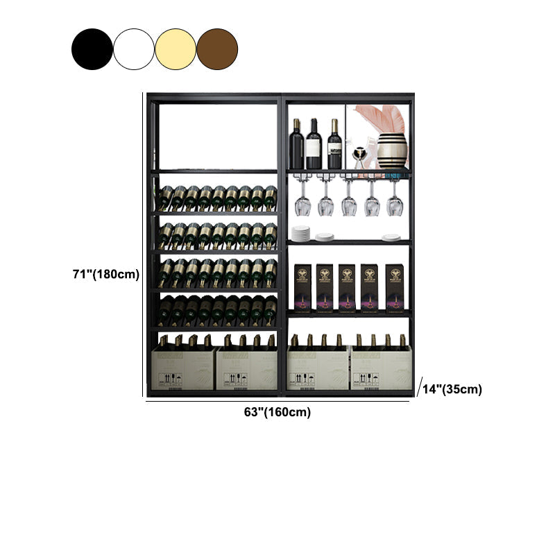 Soporte contemporáneo de botella de botella de estante de vino de metal para sala de estar