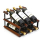 Industrial Tabletop Wine Holder Solid Wood Stackable Wine Rack