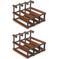 Industrial Tabletop Wine Holder Solid Wood Stackable Wine Rack