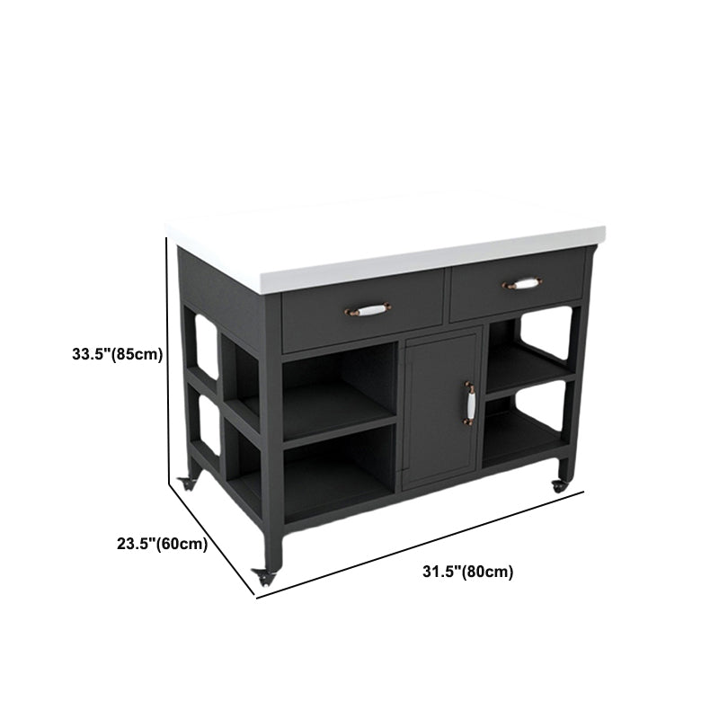 Moderne stijl Rolling Kitchen Cart Marble Kitchen Island Cart met lade