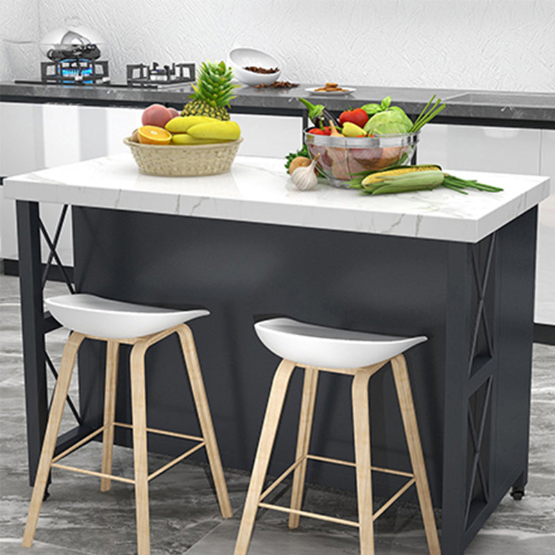 Carro moderno de la cocina de cocina de la isla de cocina de mármol con gabinete de doble cara