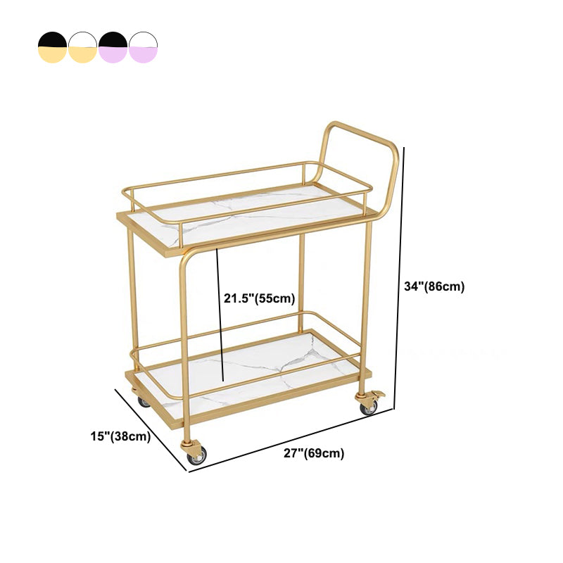 33.86" High Modern Style Prep Table Rolling Metal Prep Table for Home