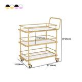 33.86" High Modern Style Prep Table Rolling Metal Prep Table for Home