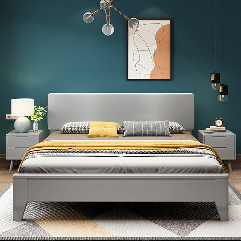 Scandinavian Wood Bed Frame Custom Gold Legs Standard Bed for Bedroom Clearhalo 'Bedroom Furniture' 'Beds' 'furn' 'furn_beds' 'Furniture' 5913938
