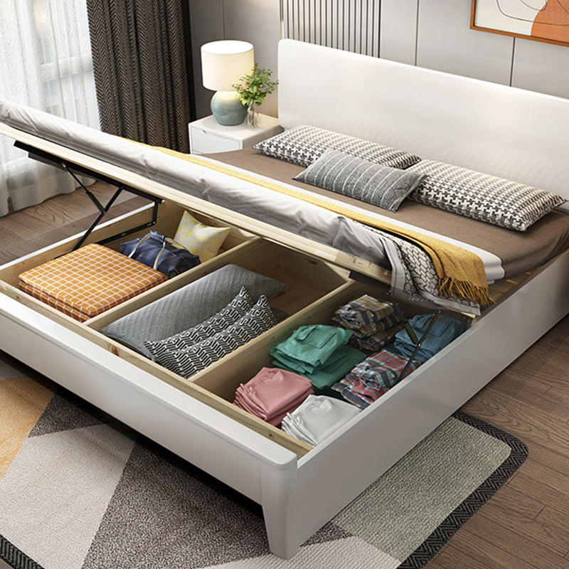 Scandinavian Wood Bed Frame Custom Gold Legs Standard Bed for Bedroom Clearhalo 'Bedroom Furniture' 'Beds' 'furn' 'furn_beds' 'Furniture' 5913944