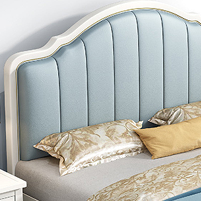 Telaio da letto in pelle con finto letto standard in legno glam con testiera