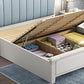 Telaio da letto in pelle con finto letto standard in legno glam con testiera