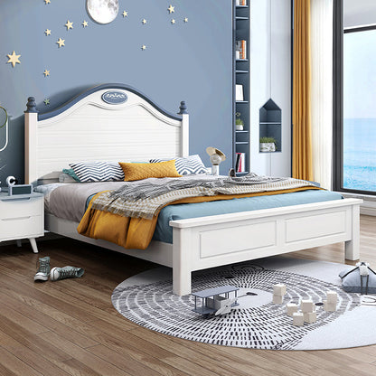 Scandinavian Solid Color Slat Bed Arched Bed With Custom Wood Legs