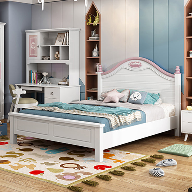 Scandinavian Solid Color Slat Bed Arched Bed With Custom Wood Legs