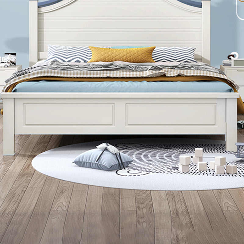 Scandinavian Solid Color Slat Bed Arched Bed With Custom Wood Legs