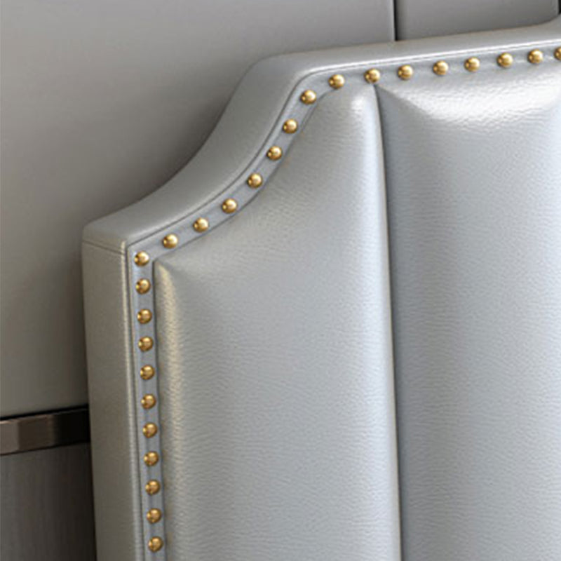 Glamholz Standard Bett echtes Lederbettrahmen mit Kopfteil für Schlafzimmer