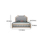 Glam wood Bed Frame Tufted Faux Leather Standard Bed with Headboard Clearhalo 'Bedroom Furniture' 'Beds' 'furn' 'furn_beds' 'Furniture' 5914136