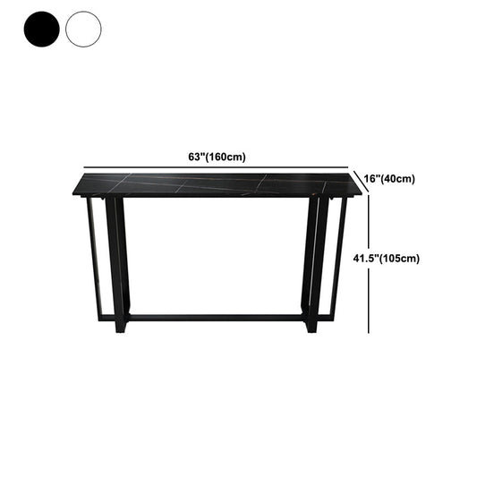 Industrial Sintered Stone Bar Table Black and Metal Base Bar Table Clearhalo 'Bar Furniture' 'Bar Tables' 'bar_tables' 'furn' 'furn_bar_tables' 'Furniture' 'Kitchen & Dining Furniture' 5915459