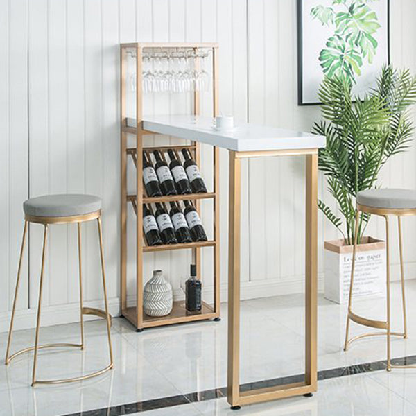 Bar Height Pub Table Glam Rectangle Solid Wood Bar Table with Storage Clearhalo 'Bar Furniture' 'Bar Tables' 'bar_tables' 'furn' 'furn_bar_tables' 'Furniture' 'Kitchen & Dining Furniture' 5915492