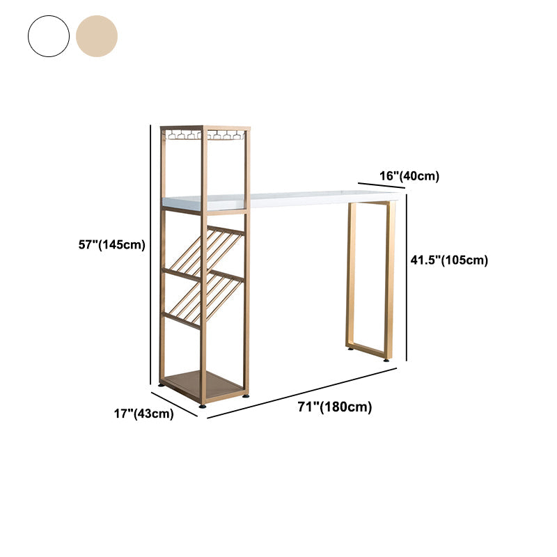 Bar Height Pub Table Glam Rectangle Solid Wood Bar Table with Storage Clearhalo 'Bar Furniture' 'Bar Tables' 'bar_tables' 'furn' 'furn_bar_tables' 'Furniture' 'Kitchen & Dining Furniture' 5915497