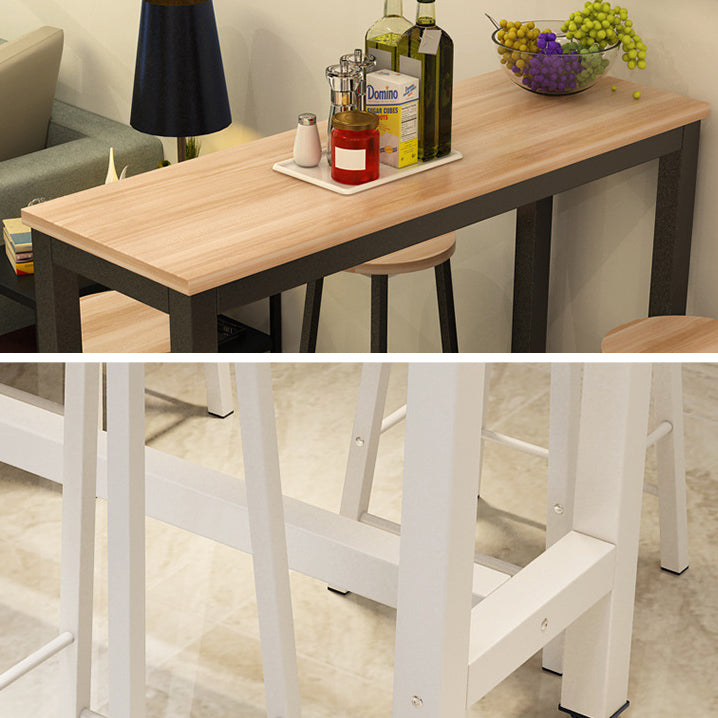 Moderner rechteckiger Bartisch aus Holz, Bistro-Barschreibtisch mit Bockgestell