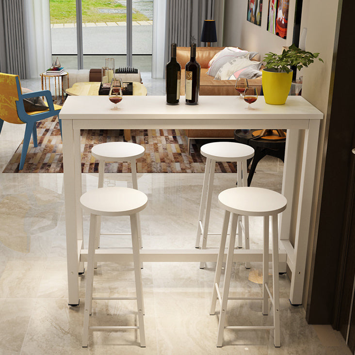 Moderner rechteckiger Bartisch aus Holz, Bistro-Barschreibtisch mit Bockgestell