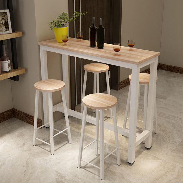 Moderner rechteckiger Bartisch aus Holz, Bistro-Barschreibtisch mit Bockgestell