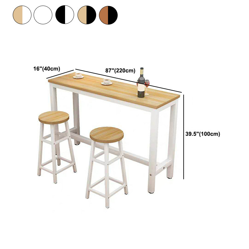 Moderner rechteckiger Bartisch aus Holz, Bistro-Barschreibtisch mit Bockgestell