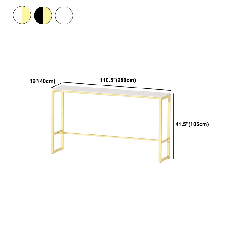 Tavolo da pub di base in metallo glam rettangolo barra di altezza barra per interno
