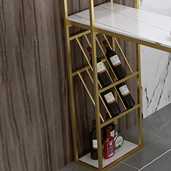 Tavolo da bar in stile glam in pietra doppia banda bar per bistrot piedistallo per interno