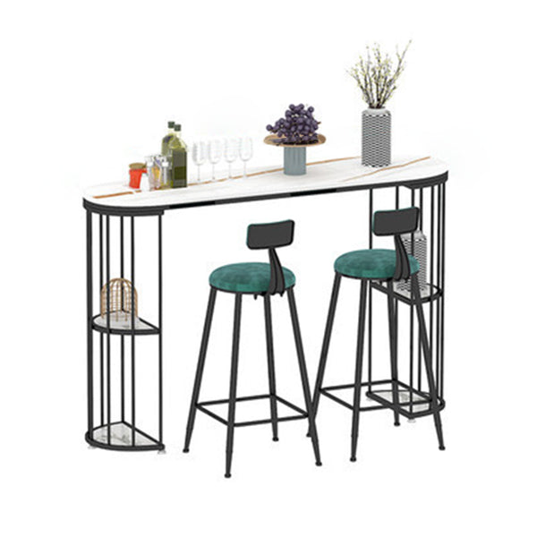 Sintered Stone Bar Table Oval Dining Table for Kitchen Living Room Black White Clearhalo 'Bar Furniture' 'Bar Tables' 'bar_tables' 'furn' 'furn_bar_tables' 'Furniture' 'Kitchen & Dining Furniture' 5915650