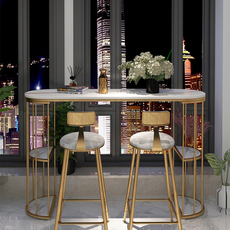Sintered Stone Bar Table Oval Dining Table for Kitchen Living Room Clearhalo 'Bar Furniture' 'Bar Tables' 'bar_tables' 'furn' 'furn_bar_tables' 'Furniture' 'Kitchen & Dining Furniture' 5915660