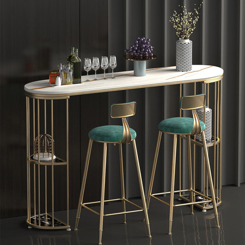 Sintered Stone Bar Table Oval Dining Table for Kitchen Living Room Clearhalo 'Bar Furniture' 'Bar Tables' 'bar_tables' 'furn' 'furn_bar_tables' 'Furniture' 'Kitchen & Dining Furniture' 5915664
