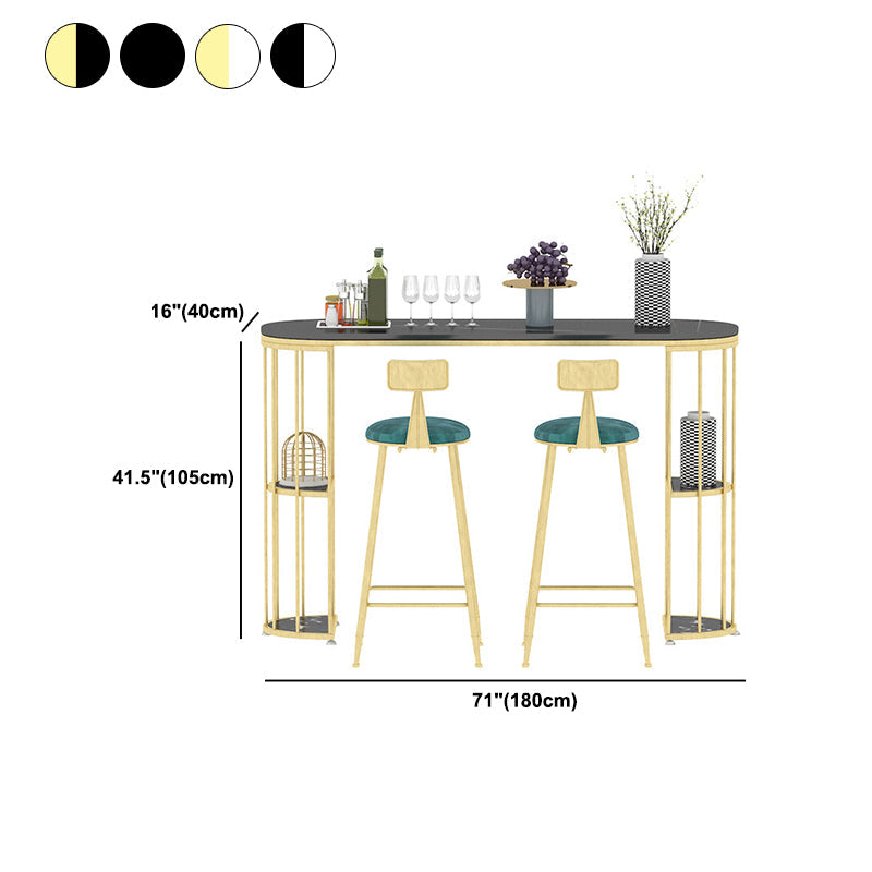 Sintered Stone Bar Table Oval Dining Table for Kitchen Living Room Clearhalo 'Bar Furniture' 'Bar Tables' 'bar_tables' 'furn' 'furn_bar_tables' 'Furniture' 'Kitchen & Dining Furniture' 5915669