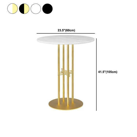 Tavolo da pub piedistallico 41.3 "H tavolo da barra rotonda della barra rotonda con top in pietra