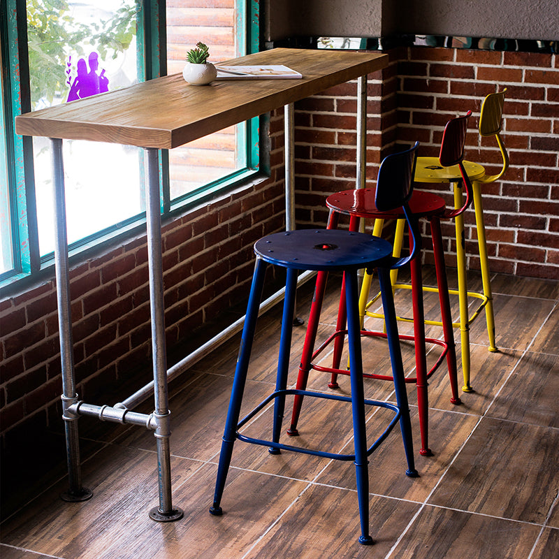 Tavolo da pub industriale in legno massiccio tavolo da barra del rettangolo di rettangolo