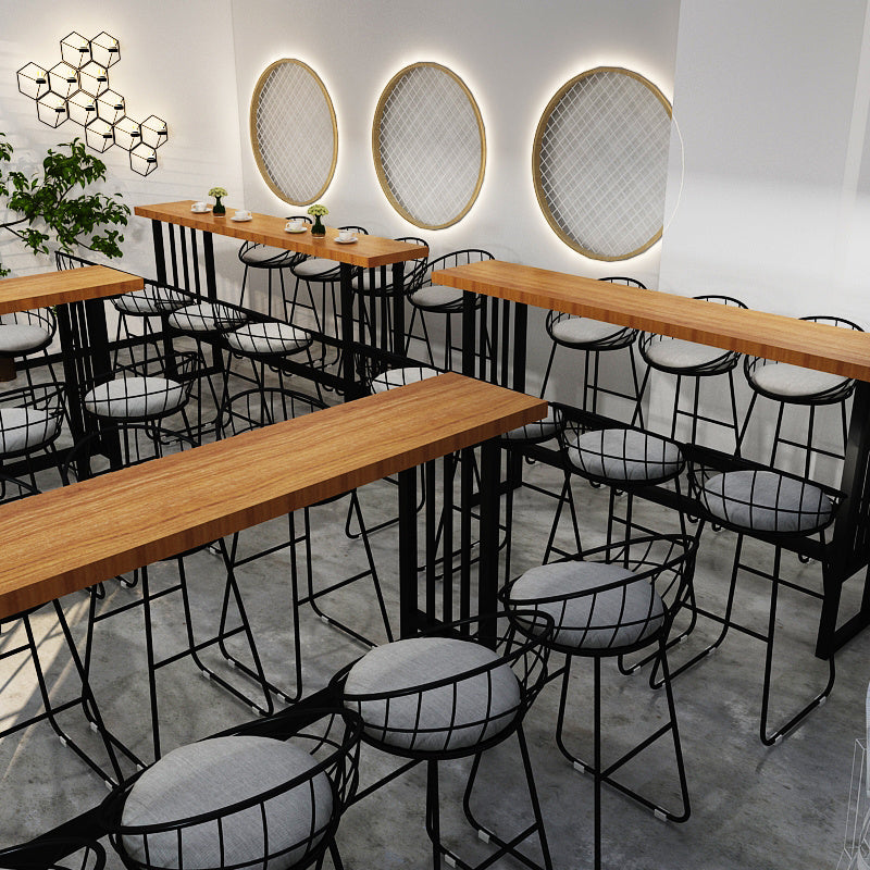 Tavolo da bar in stile industriale Base di cavalletto in legno in legno tavolo da pranzo