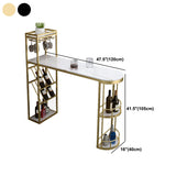 Glam Pub Table Specialty Bar Height Bar Table with Stone Top