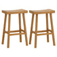 Solid Wood Backless Counter Stool Modern Armless Bar Stool with Wooden Footrest