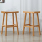 Solid Wood Backless Counter Stool Modern Armless Bar Stool with Wooden Footrest