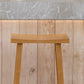 Solid Wood Backless Counter Stool Modern Armless Bar Stool with Wooden Footrest