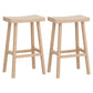 Solid Wood Backless Counter Stool Modern Armless Bar Stool with Wooden Footrest