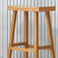 Solid Wood Backless Counter Stool Modern Armless Bar Stool with Wooden Footrest