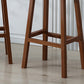 Solid Wood Backless Counter Stool Modern Armless Bar Stool with Wooden Footrest