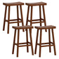 Solid Wood Backless Counter Stool Modern Armless Bar Stool with Wooden Footrest