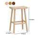 Solid Wood Backless Counter Stool Modern Armless Bar Stool with Wooden Footrest