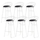 Modern Metal Armless Bar Stool Low Back Armless Bar Chair with Metal Legs