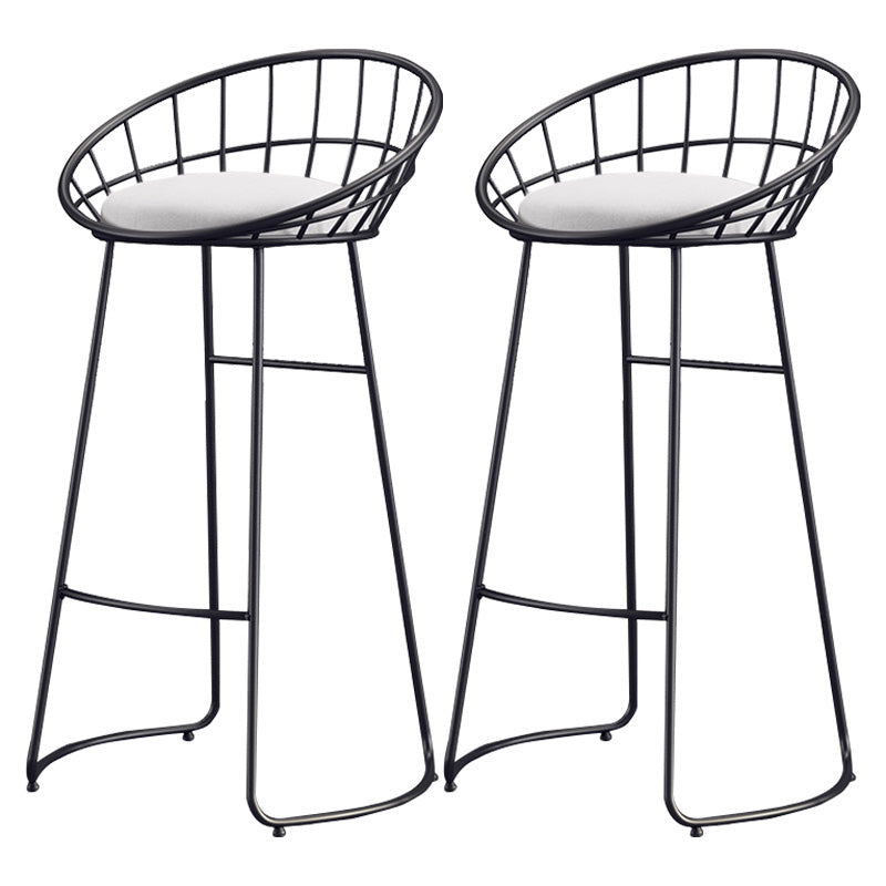 Modern Metal Armless Bar Stool Low Back Armless Bar Chair with Metal Legs