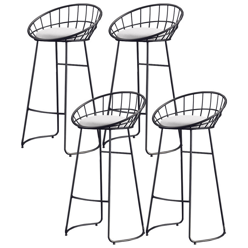 Moderne metalen armloze barkruk lage rugarmloze stoelstoel met metalen benen