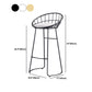 Modern Metal Armless Bar Stool Low Back Armless Bar Chair with Metal Legs