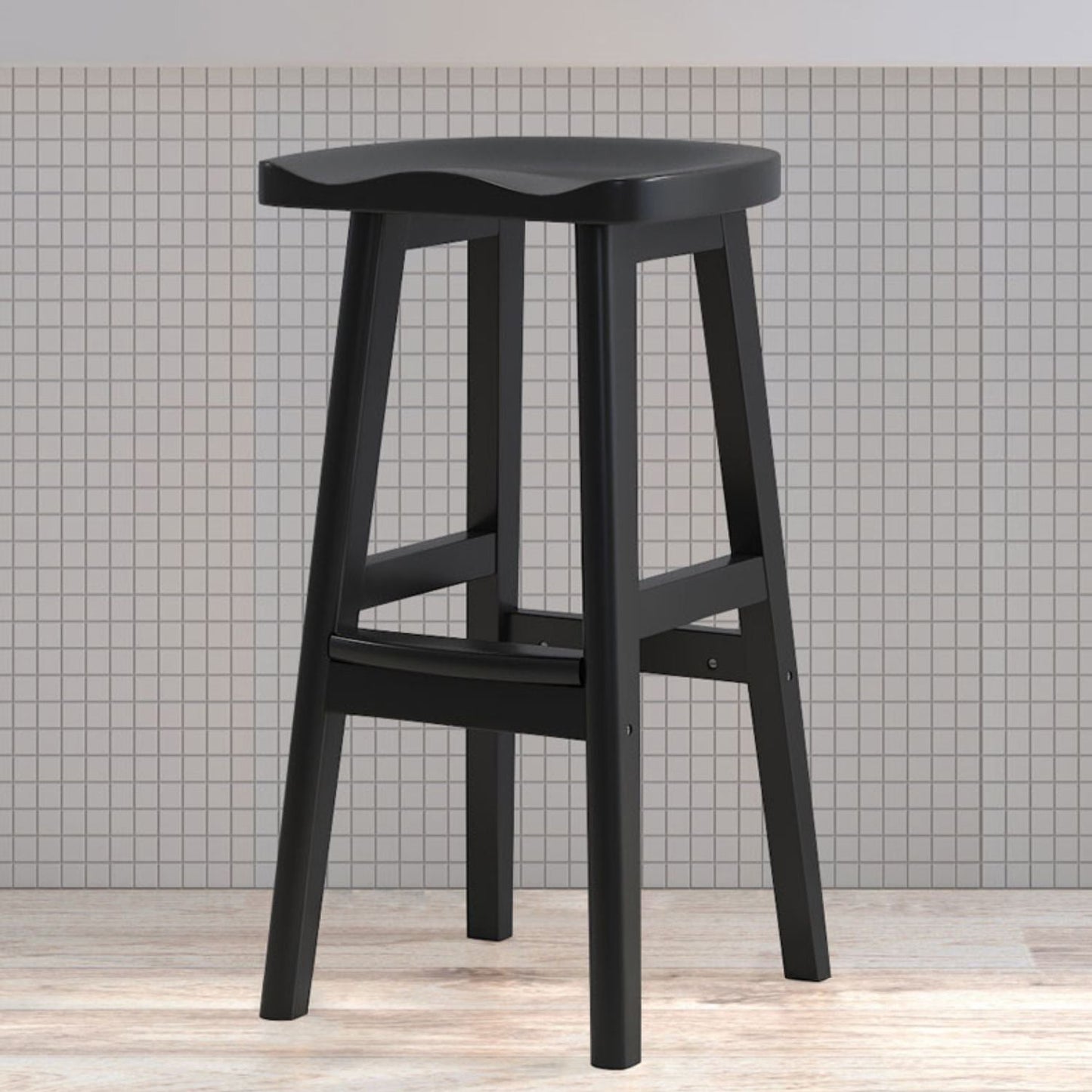 Tabouret de maison contemporain en bois massif en bois massif arrière sans tabouret