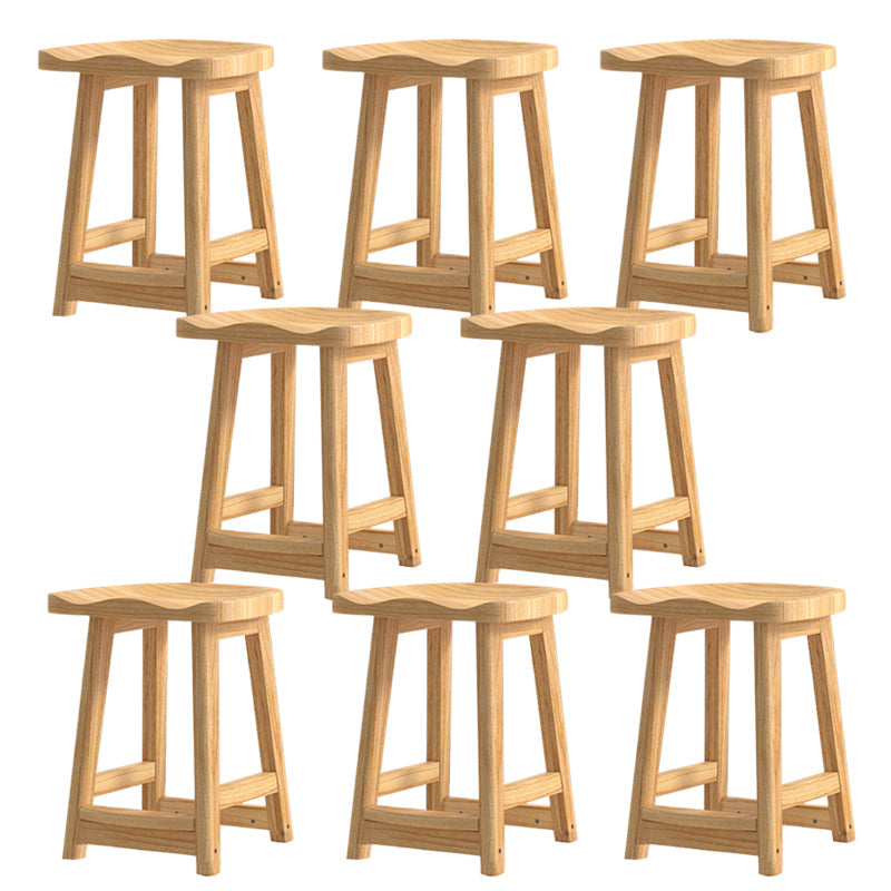 Taburete de madera de goma contemporánea taburete de madera sólida sin respaldo de barra